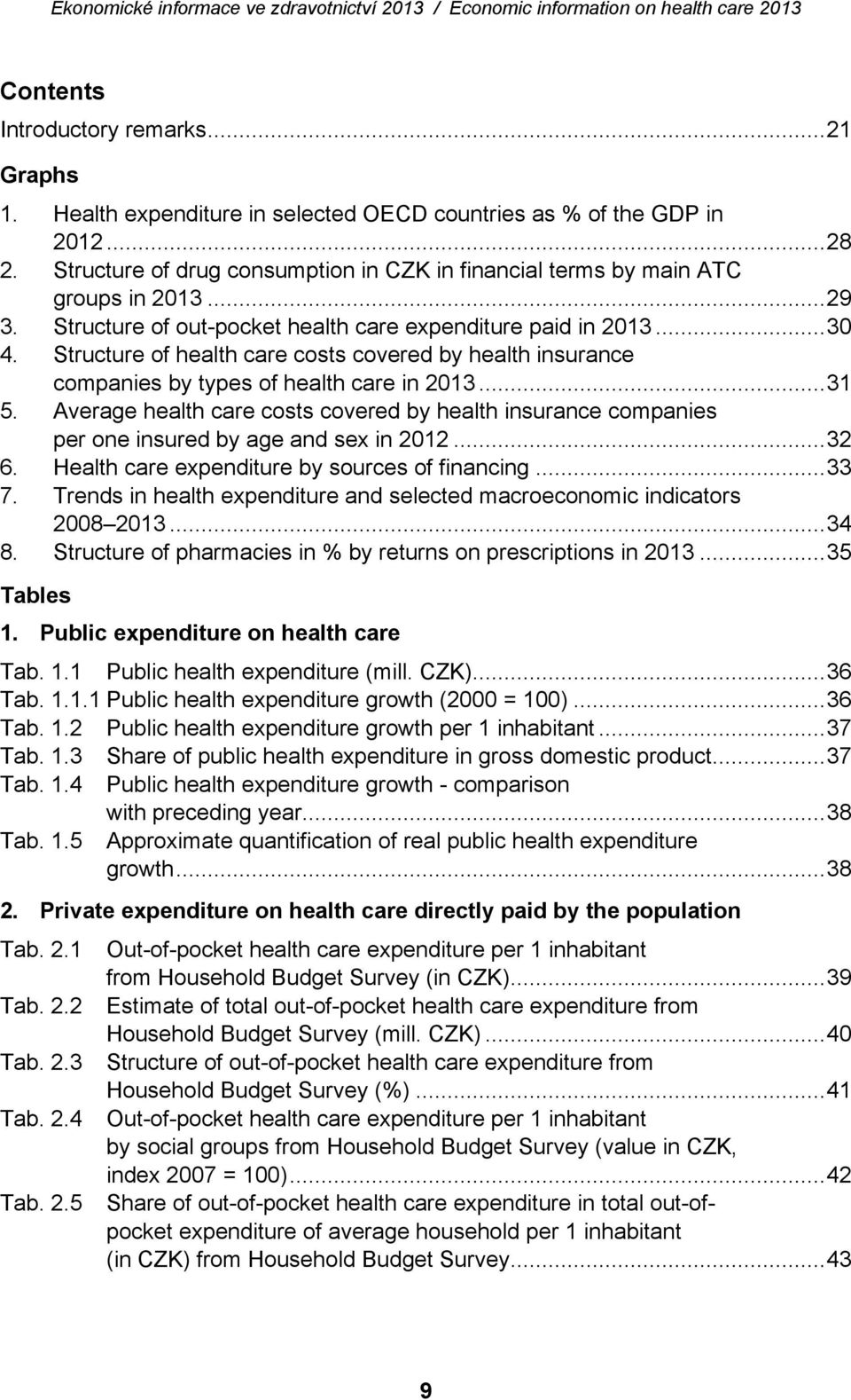 Structure of health care costs covered by health insurance companies by types of health care in 2013... 31 5.