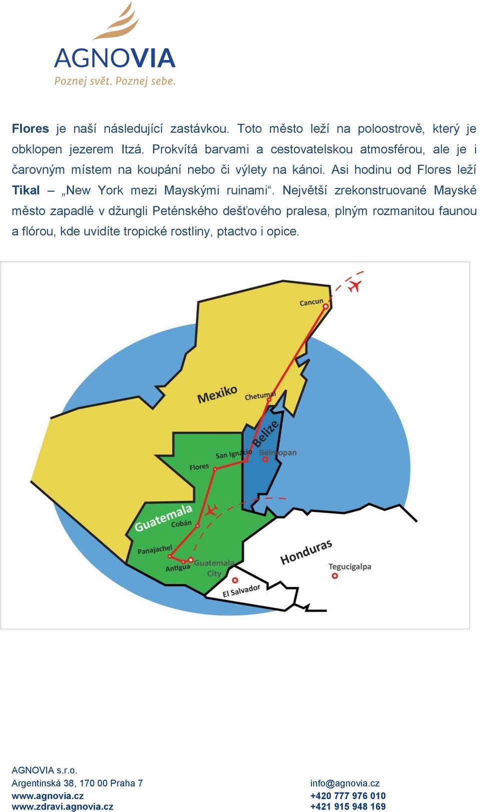 Asi hodinu od Flores leží Tikal New York mezi Mayskými ruinami.