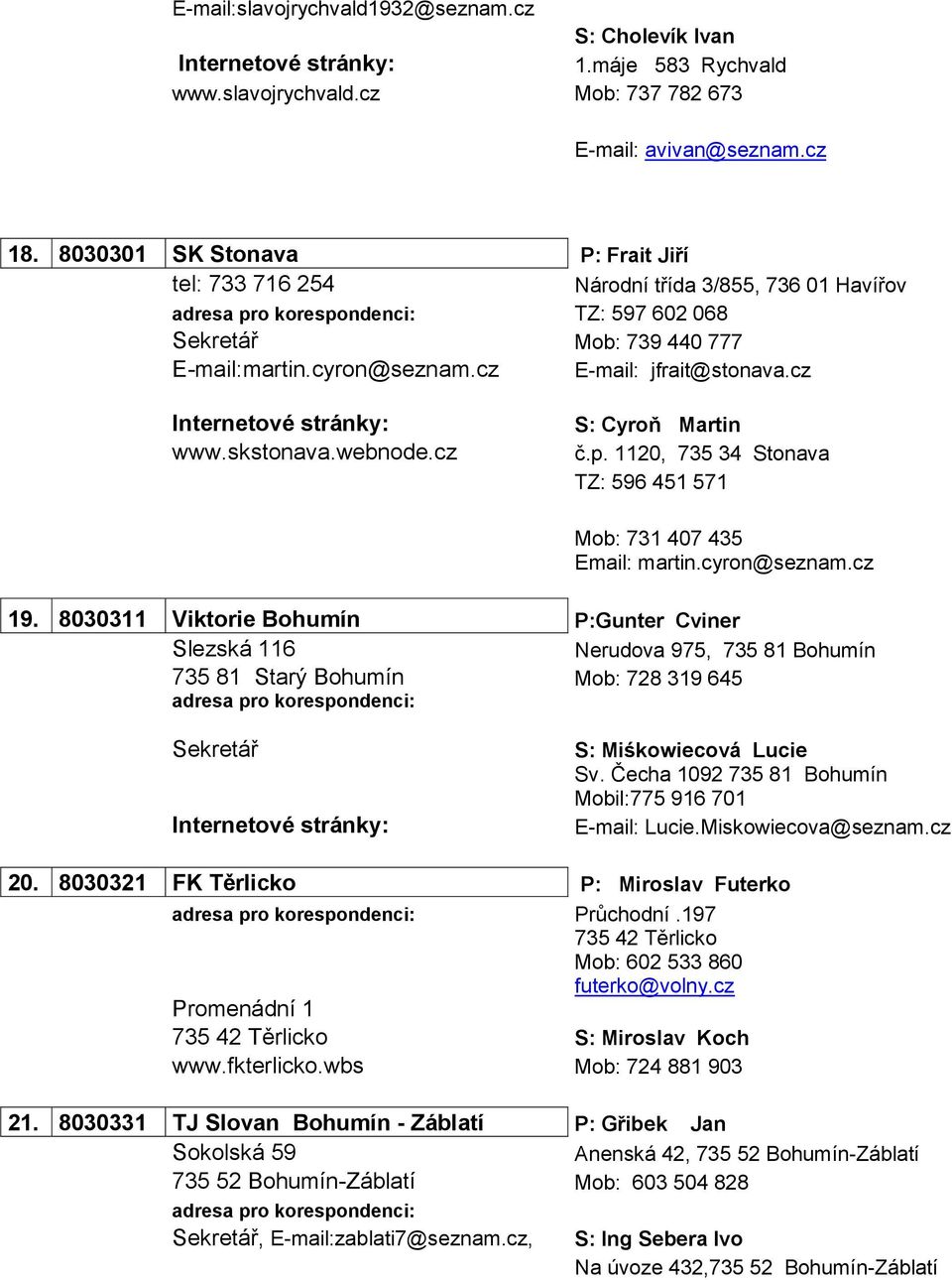 webnode.cz S: Cyroň Martin č.p. 1120, 735 34 Stonava TZ: 596 451 571 Mob: 731 407 435 Email: martin.cyron@seznam.cz 19.