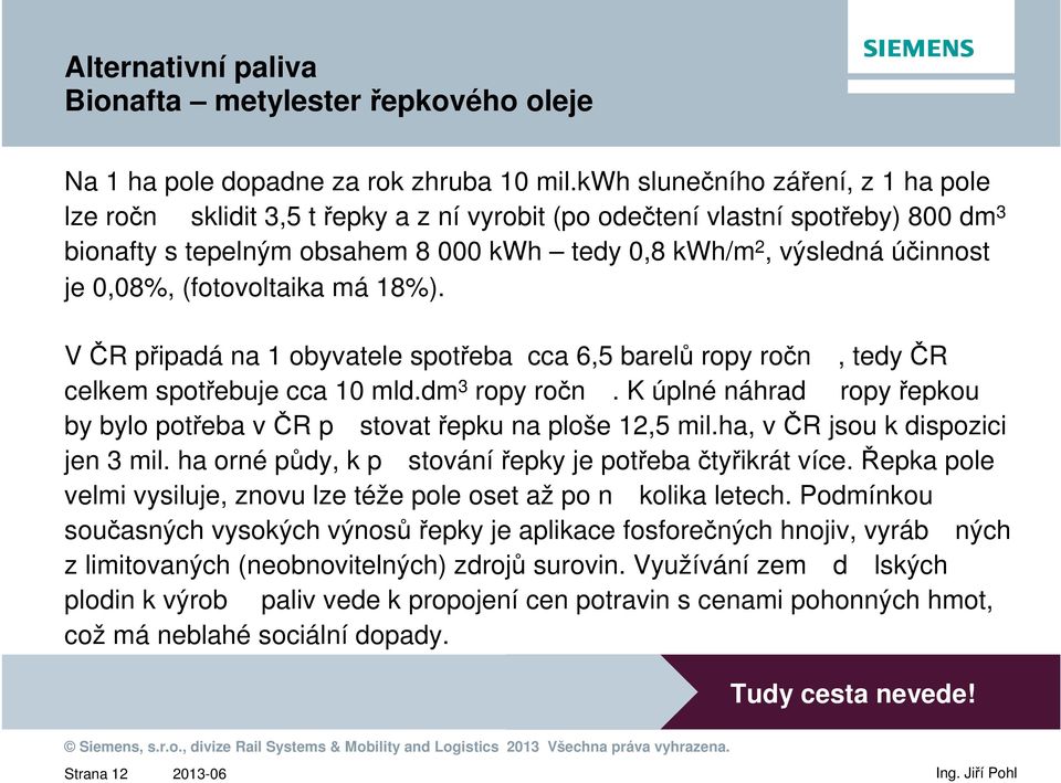 0,08%, (fotovoltaika má 18%). V ČR připadá na 1 obyvatele spotřeba cca 6,5 barelů ropy ročn, tedy ČR celkem spotřebuje cca 10 mld.dm 3 ropy ročn.