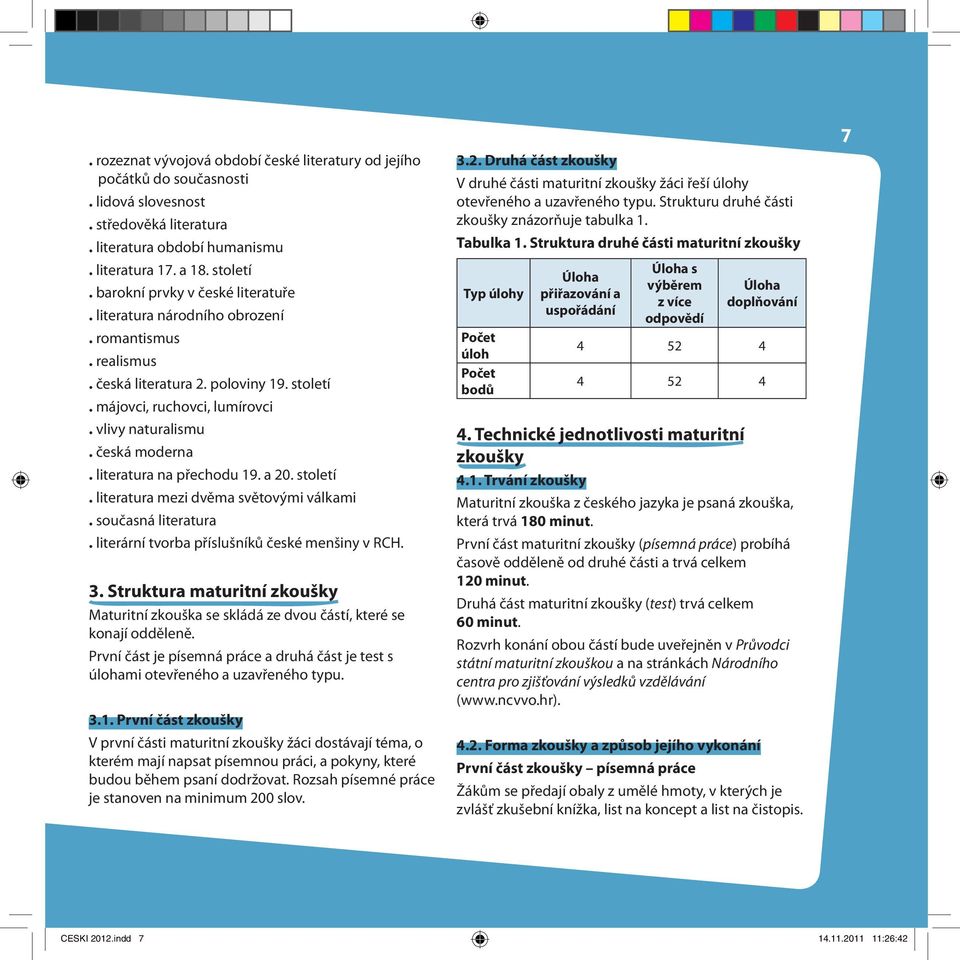 literatura na přechodu 19. a 20. století. literatura mezi dvěma světovými válkami. současná literatura. literární tvorba příslušníků české menšiny v RCH. 3.