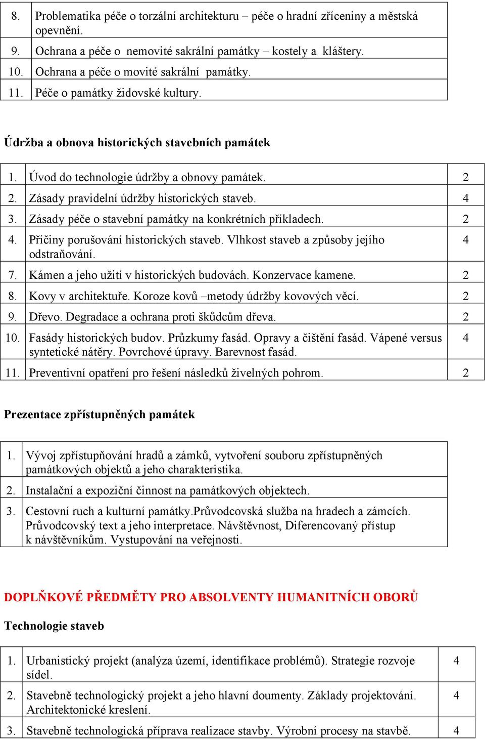 Zásady péče o stavební památky na konkrétních příkladech.. Příčiny porušování historických staveb. Vlhkost staveb a způsoby jejího odstraňování. 7. Kámen a jeho užití v historických budovách.