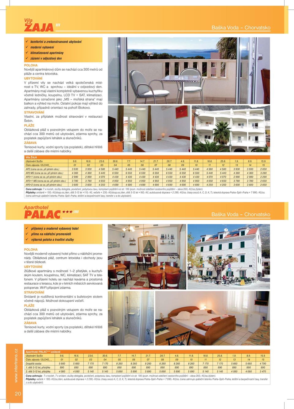 Apartmány mají vlastní kompletně vybavenou kuchyňku včetně ledničky, koupelnu, LCD TV + SAT, klimatizaci. Apartmány označené jako MS mořská strana mají balkon a výhled na moře.