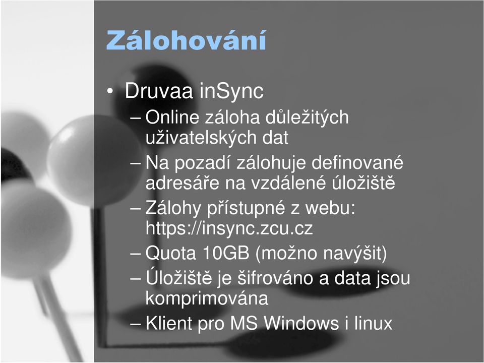 přístupné z webu: https://insync.zcu.