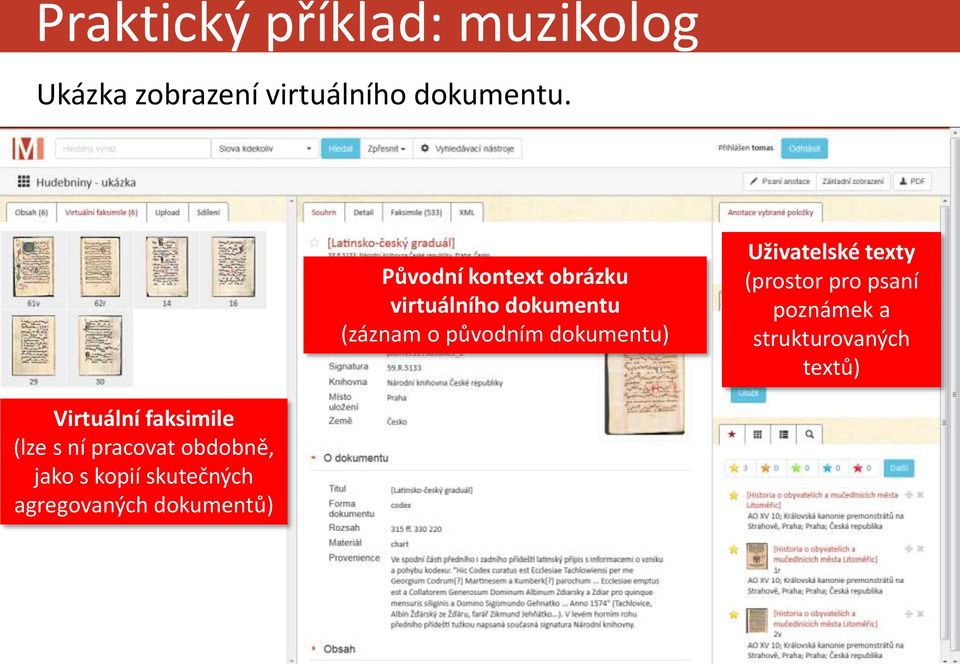 Uživatelské texty (prostor pro psaní poznámek a strukturovaných textů)