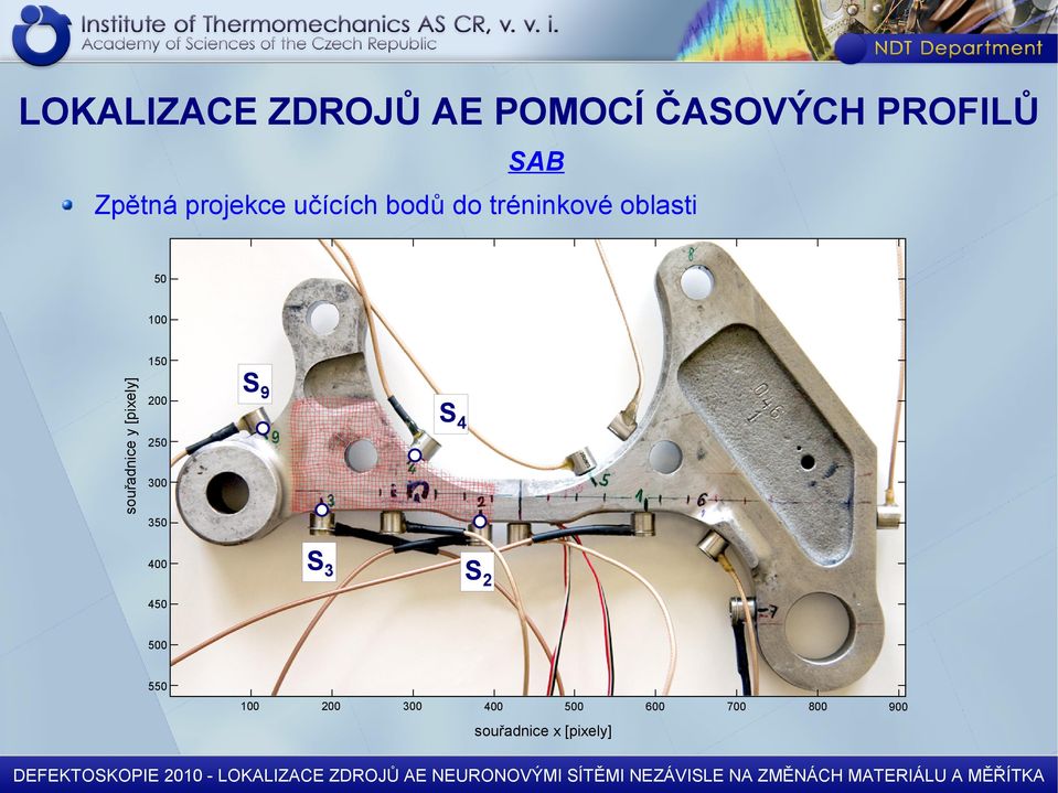 350 450 550 600 700 800 900 souřadnice x [pixely] DEFEKTOSKOPIE 2010 -