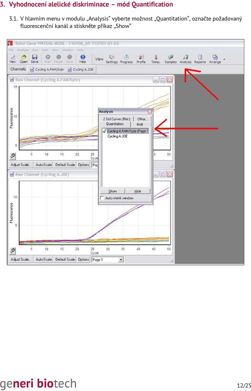 V hlavním menu v modulu Analysis vyberte možnost