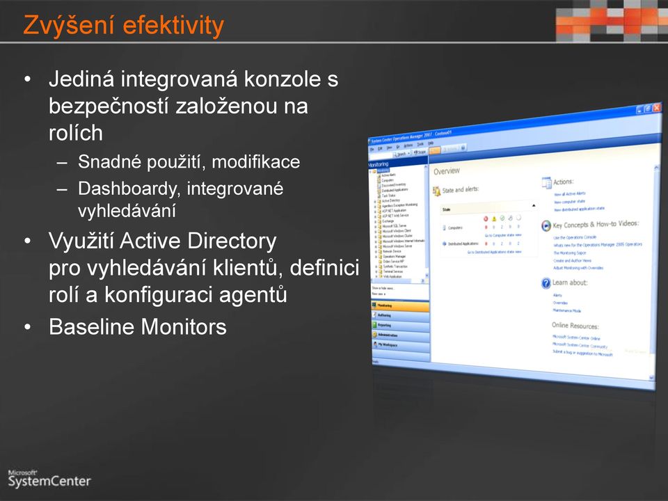 integrované vyhledávání Využití Active Directory pro