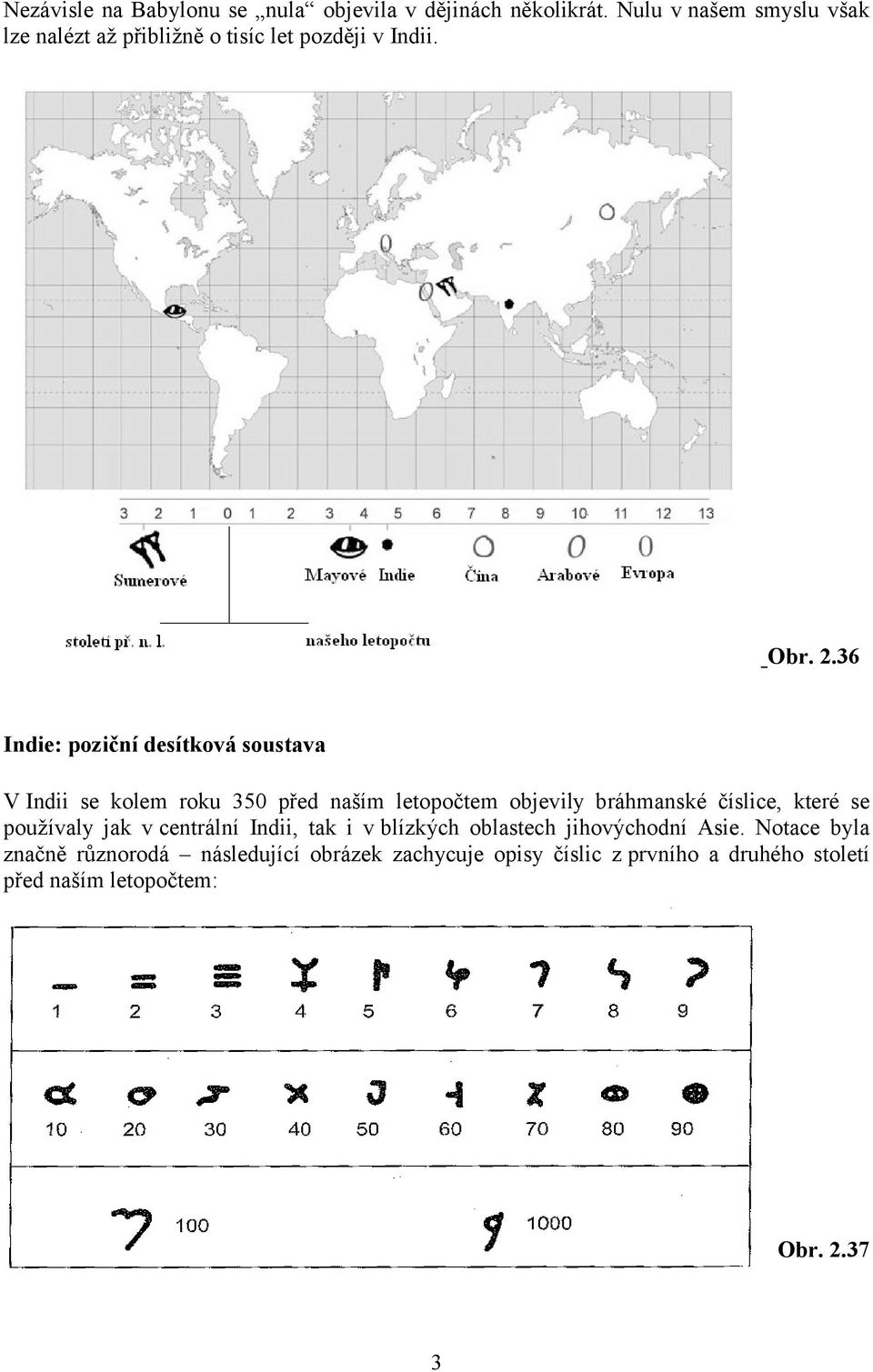 36 Indie: poziční desítková soustava V Indii se kolem roku 350 před naším letopočtem objevily bráhmanské číslice, které
