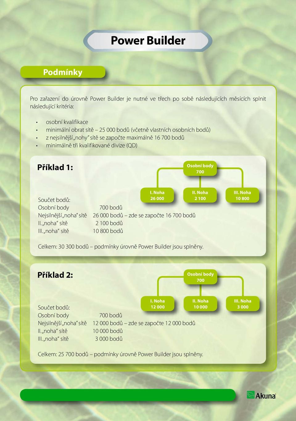 Příklad 1: I 26 000 bodů 26 000 bodů zde se započte 16 bodů 2 100 bodů 10 800 bodů I 2 100 II 10 800 Celkem: 30 300 bodů podmínky úrovně Power Builder jsou