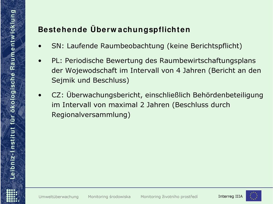 von 4 Jahren (Bericht an den Sejmik und Beschluss) CZ: Überwachungsbericht,