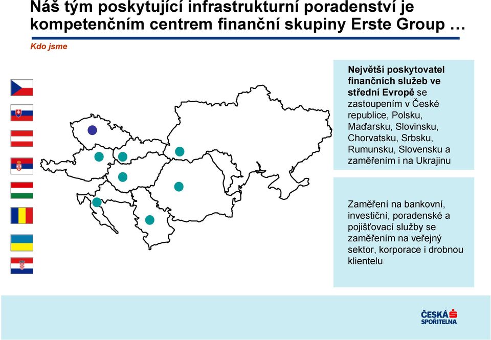 Maďarsku, Slovinsku, Chorvatsku, Srbsku, Rumunsku, Slovensku a zaměřením i na Ukrajinu Zaměření na