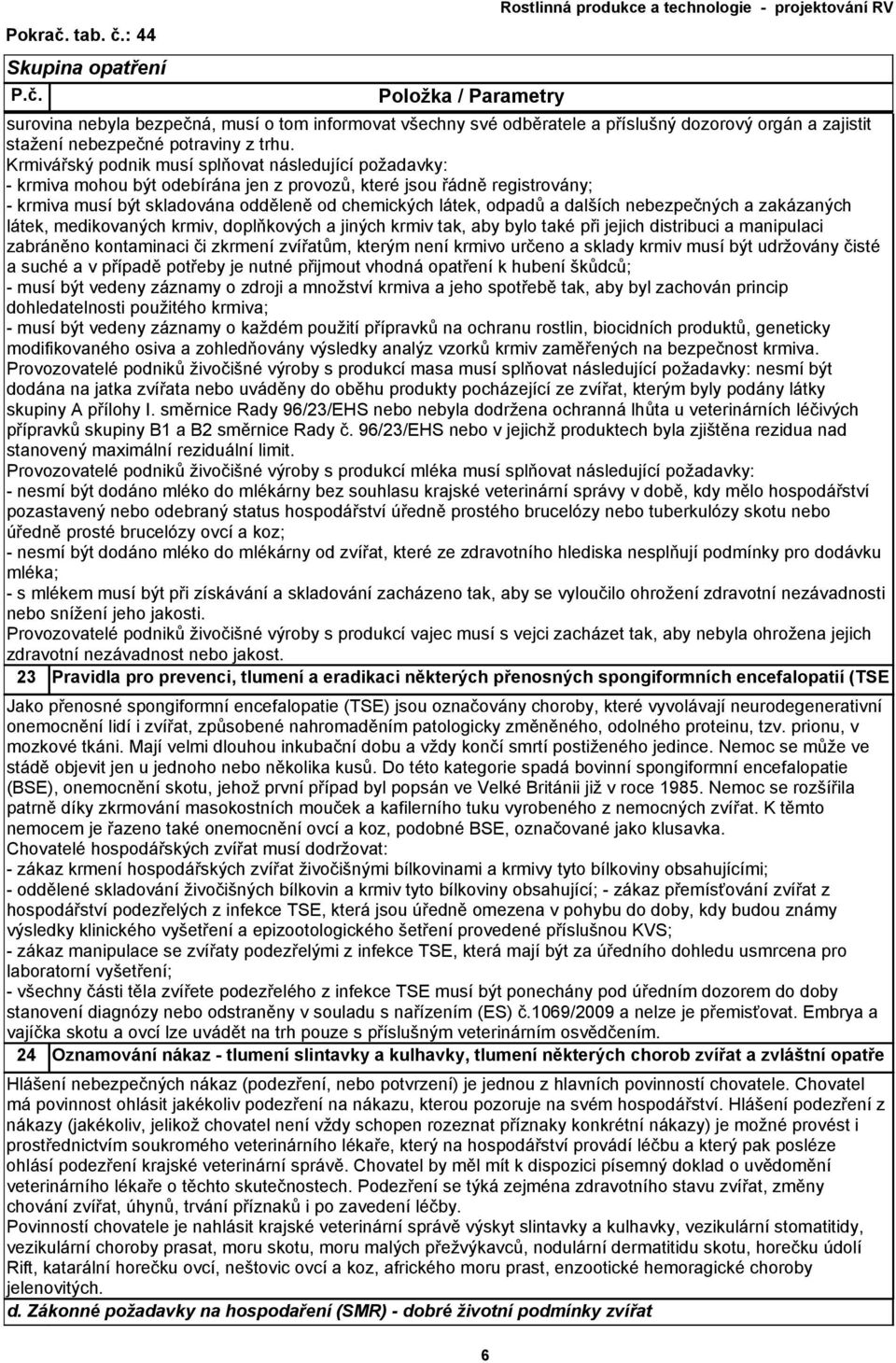 dalších nebezpečných a zakázaných látek, medikovaných krmiv, doplňkových a jiných krmiv tak, aby bylo také při jejich distribuci a manipulaci zabráněno kontaminaci či zkrmení zvířatům, kterým není