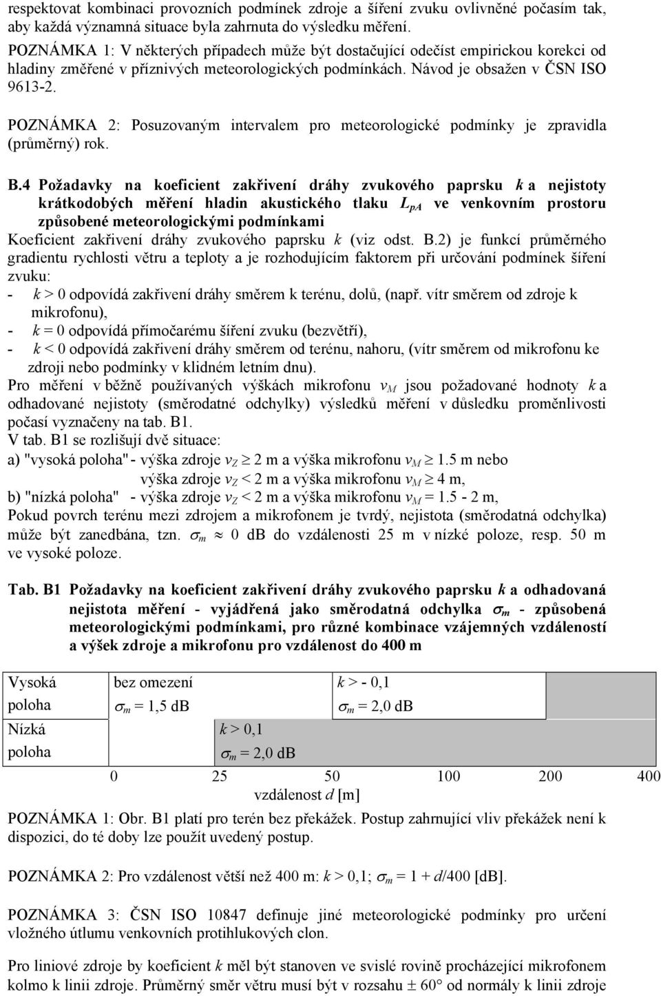 POZNÁMKA 2: Posuzovaným intervalem pro meteorologické podmínky je zpravidla (průměrný) rok. B.
