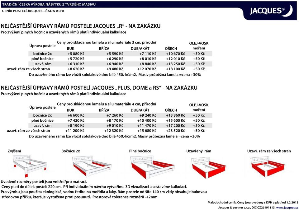 rám +6 310 Kč +6 940 Kč +8 840 Kč +13 250 Kč +50 Kč uzavř.