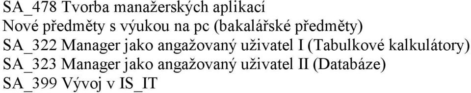 angažovaný uživatel I (Tabulkové kalkulátory) SA_323