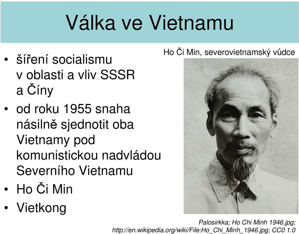 Či Min Vietkong Ho Či Min, severovietnamský vůdce Palosirkka; Ho Chi Minh