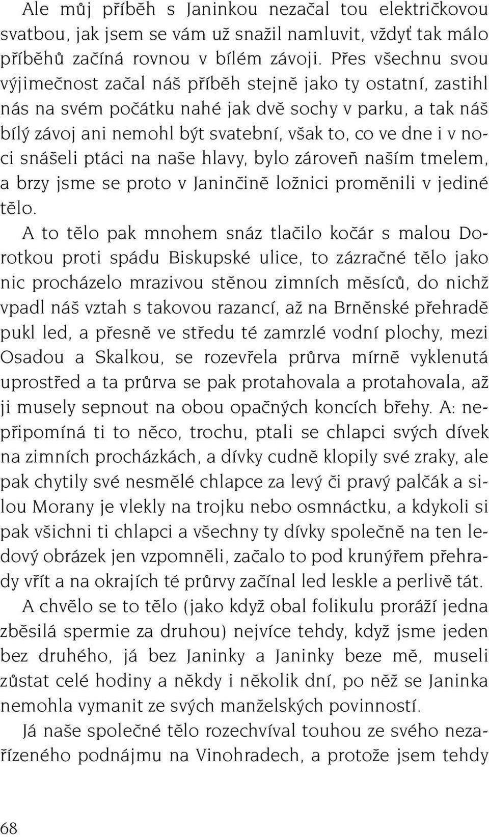 sná eli ptáci na na e hlavy, bylo zároveà na ím tmelem, a brzy jsme se proto v Janinãinû loïnici promûnili v jediné tûlo.