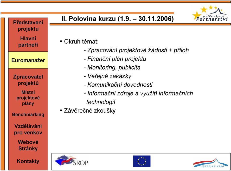 Finanční plán - Monitoring, publicita -Veřejné zakázky -