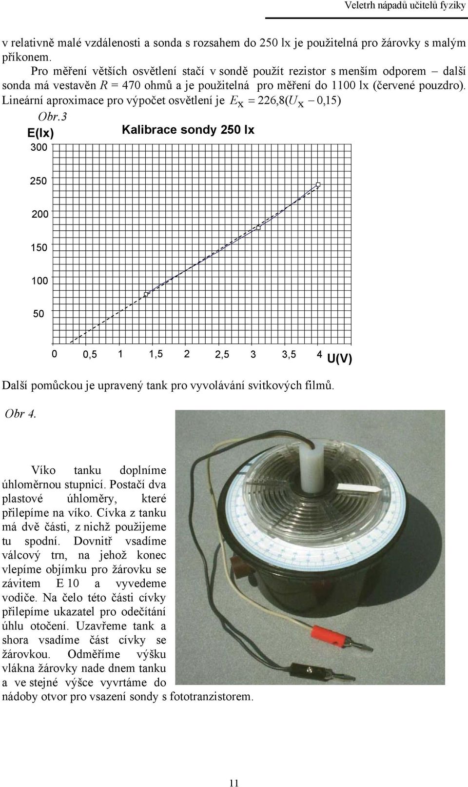 Lineární aproximace pro výpočet osvětlení je E x 226,8( Ux 0,15) Obr.