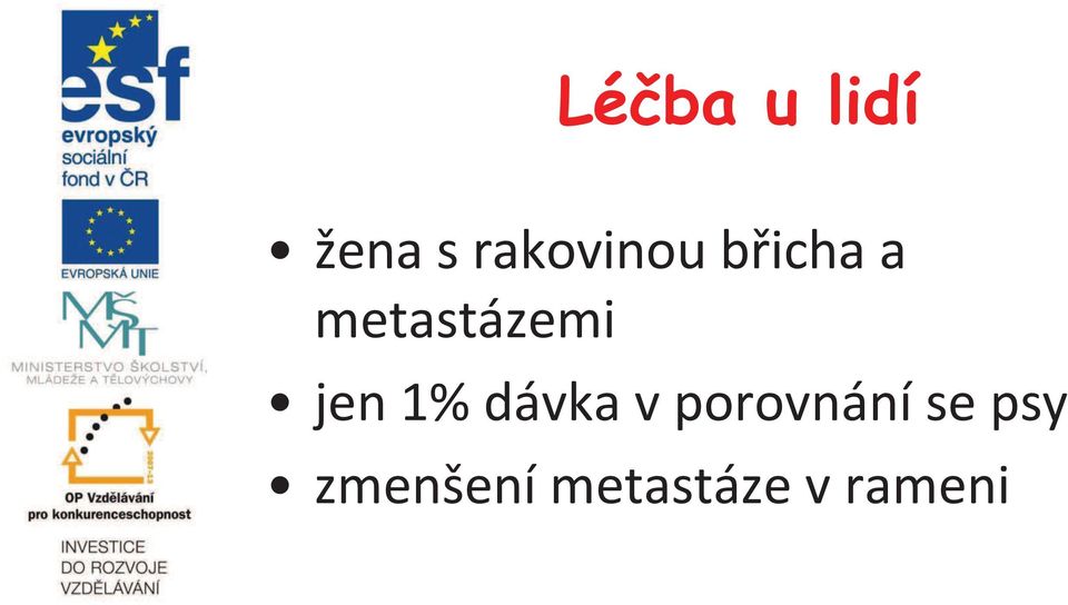 metastázemi jen 1% dávka v