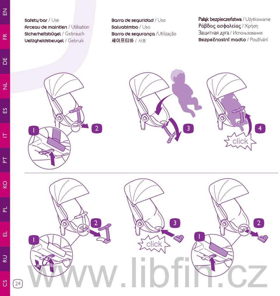 Salvabimbo / Uso Barra de segurança /Utilização 세이프티바 / 사용 3 Pałąk bezpieczeństwa /