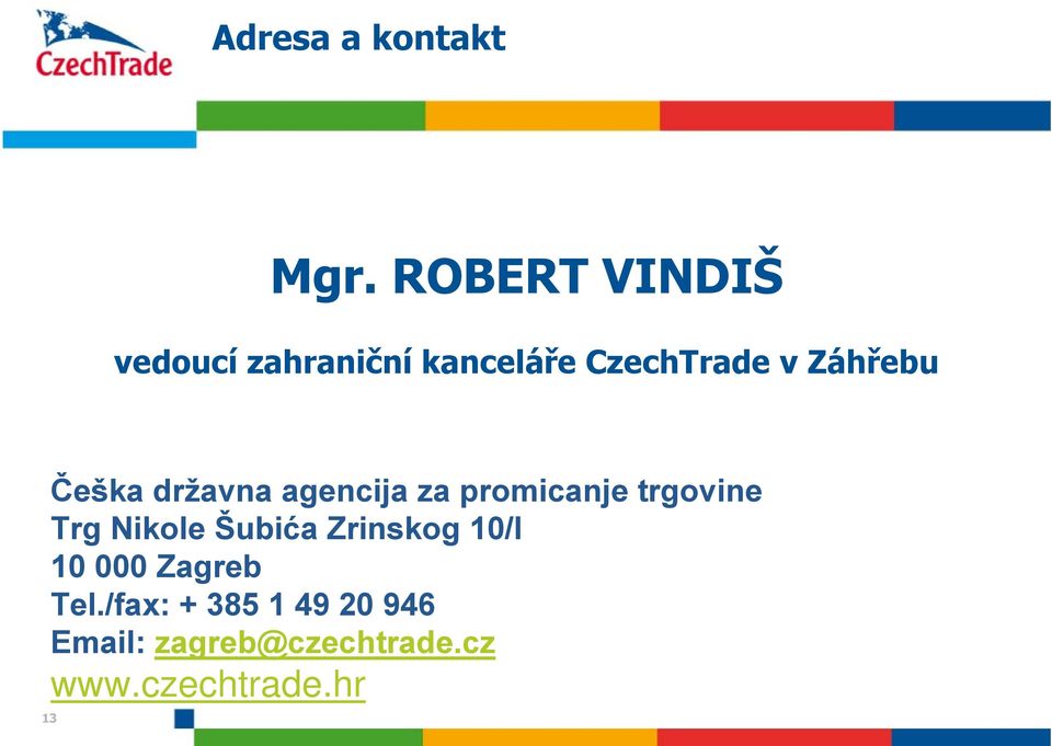 Češka državna agencija za promicanje trgovine Trg Nikole Šubića