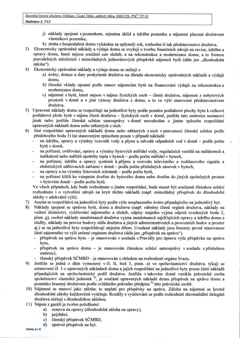 predstavenstvo družstva.