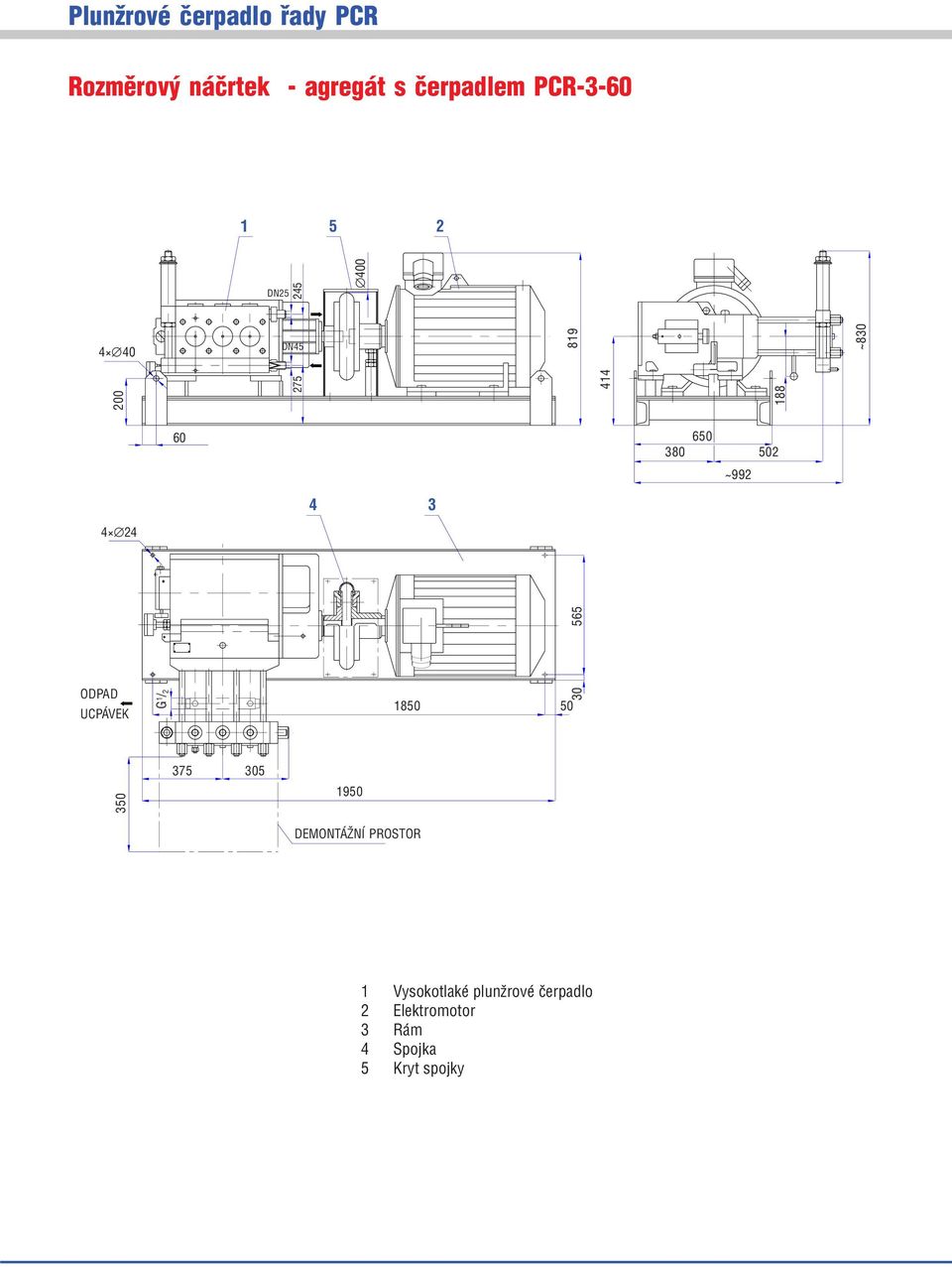 UCPÁVEK G 1 / 2 1850 50 30 565 350 375 305 1950 DEMONTÁŽNÍ PROSTOR 1