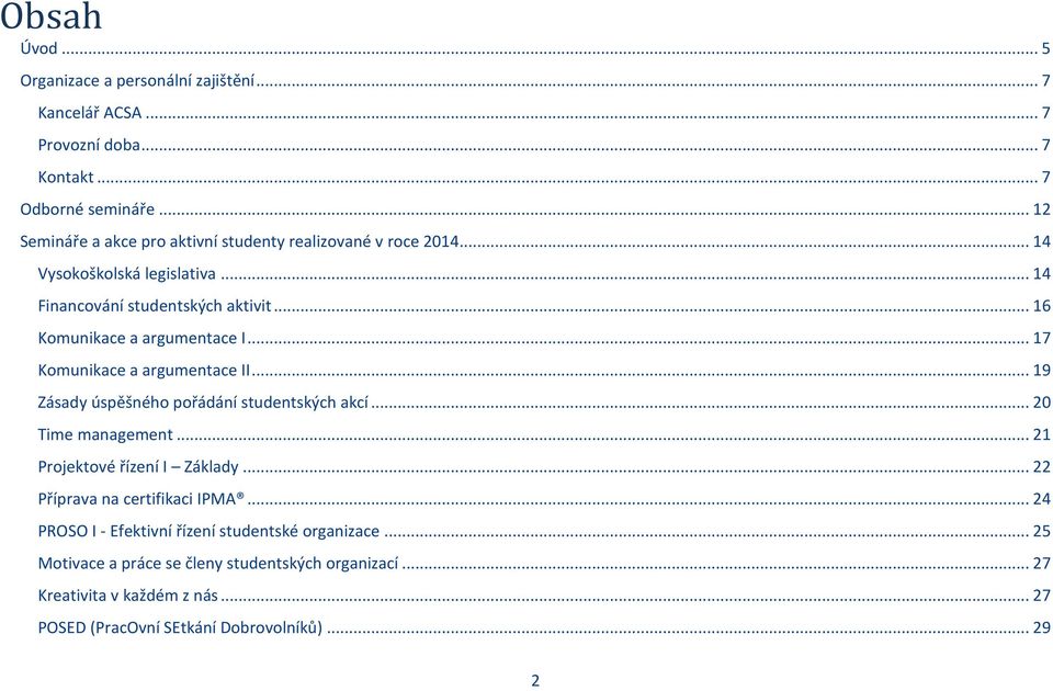 .. 16 Komunikace a argumentace I... 17 Komunikace a argumentace II... 19 Zásady úspěšného pořádání studentských akcí... 20 Time management.