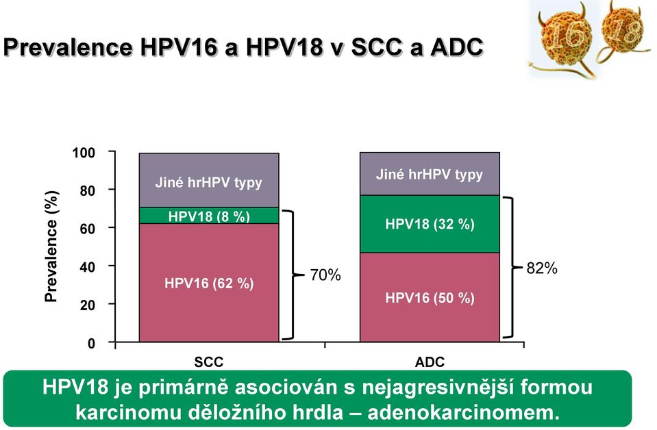 primárně asociován s nejagresivnější formou karcinomu děložního hrdla adenokarcinomem.