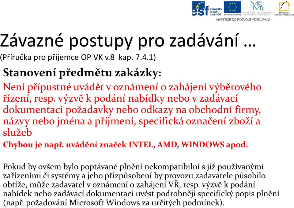 uvádění značek INTEL, AMD, WINDOWS apod.