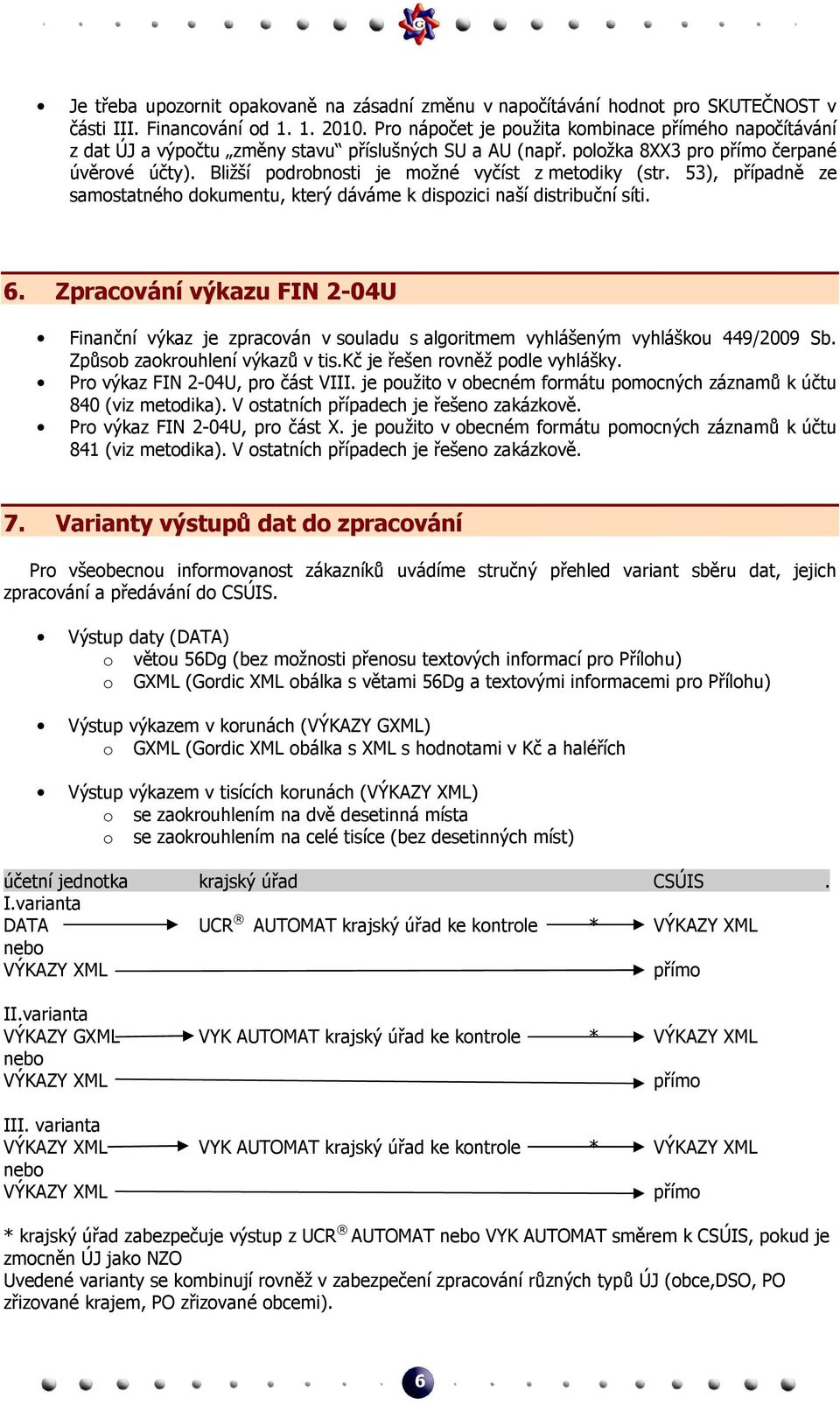 Bližší podrobnosti je možné vyčíst z metodiky (str. 53), případně ze samostatného dokumentu, který dáváme k dispozici naší distribuční síti. 6.