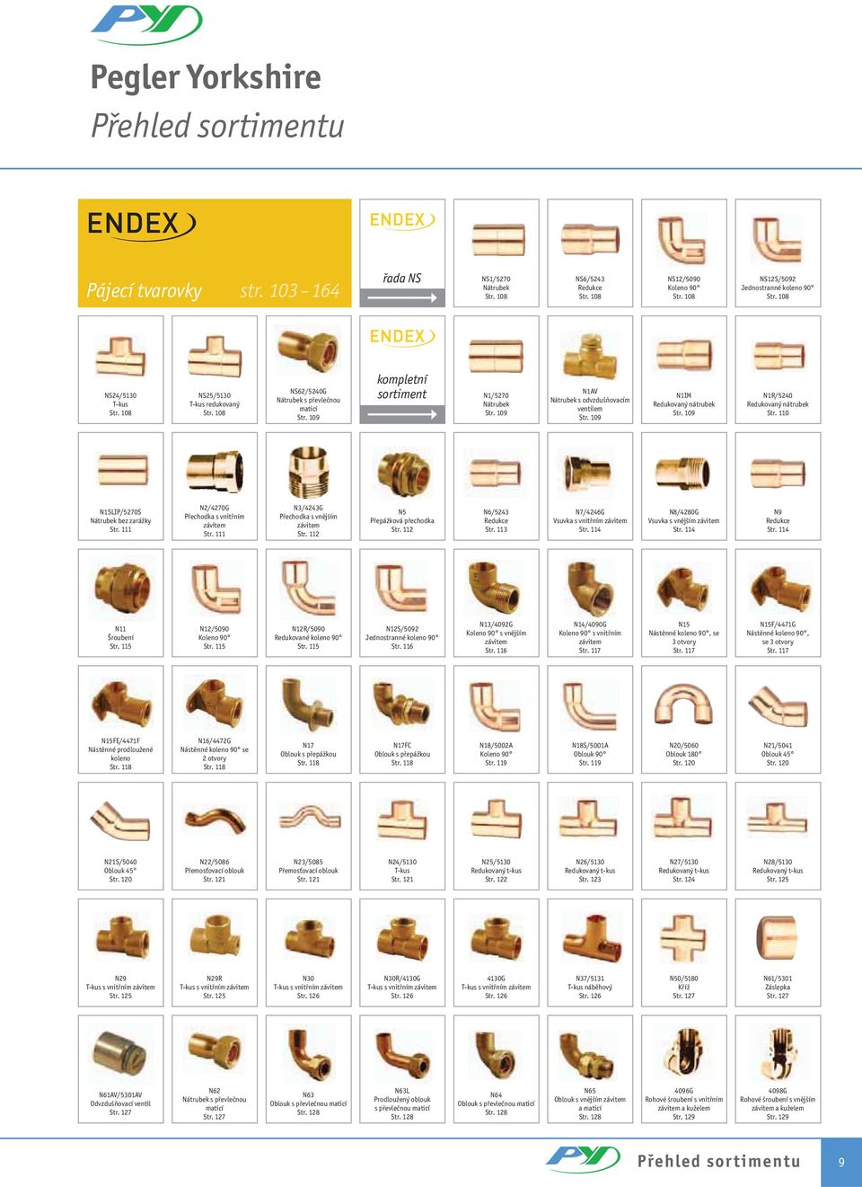 109 N1IM Redukovný nátrubek Str. 109 N1R/5240 Redukovný nátrubek Str. 110 N1SLIP/5270S Nátrubek bez zrážky Str. 111 N2/4270G Přehodk s vnitřním závitem Str. 111 N3/4243G Přehodk s vnějším závitem Str.