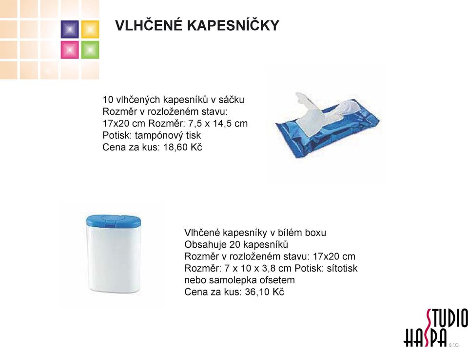 kapesníky v bílém boxu Obsahuje 20 kapesníků Rozměr v rozloženém stavu: