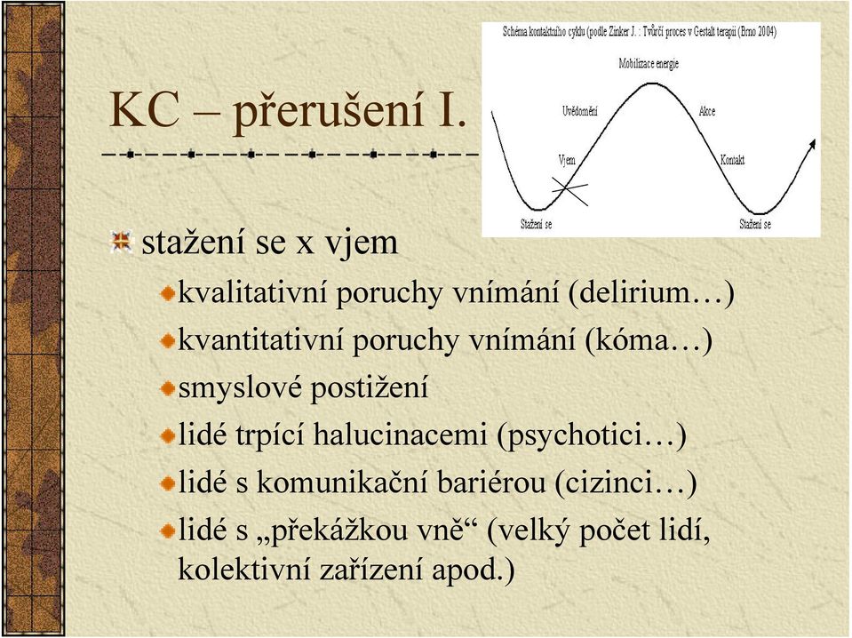 kvantitativní poruchy vnímání (kóma ) smyslové postižení lidé trpící