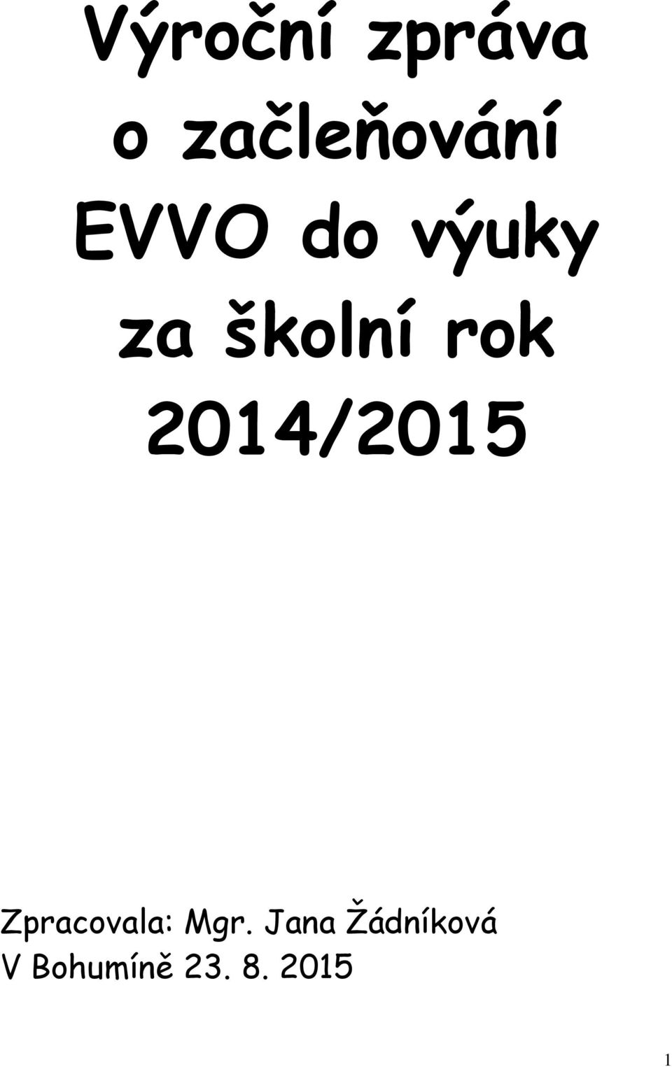 za školní rok /2015