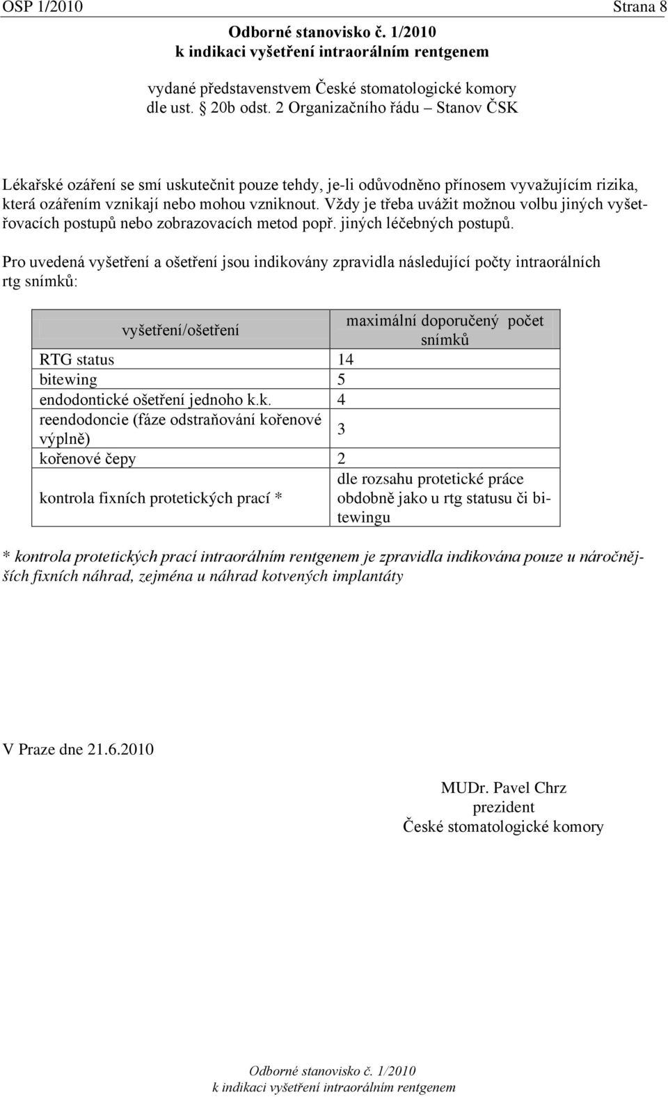 Vždy je třeba uvážit možnou volbu jiných vyšetřovacích postupů nebo zobrazovacích metod popř. jiných léčebných postupů.