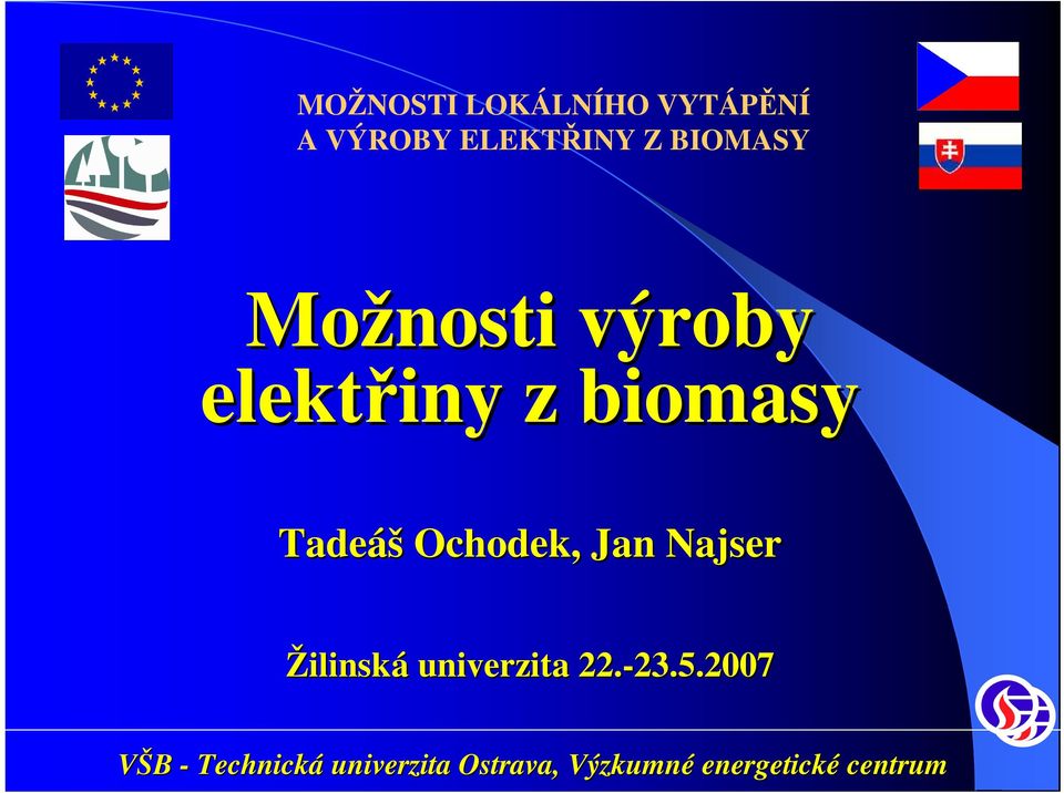 elektřiny z biomasy Tadeáš Ochodek, Jan