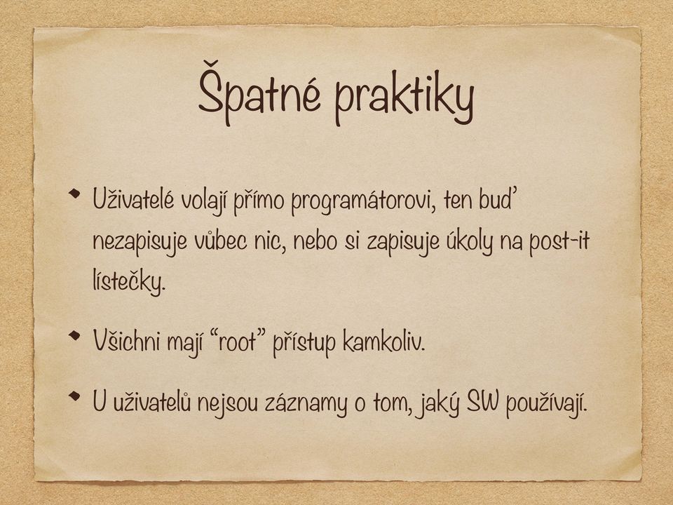 na post-it lístečky.