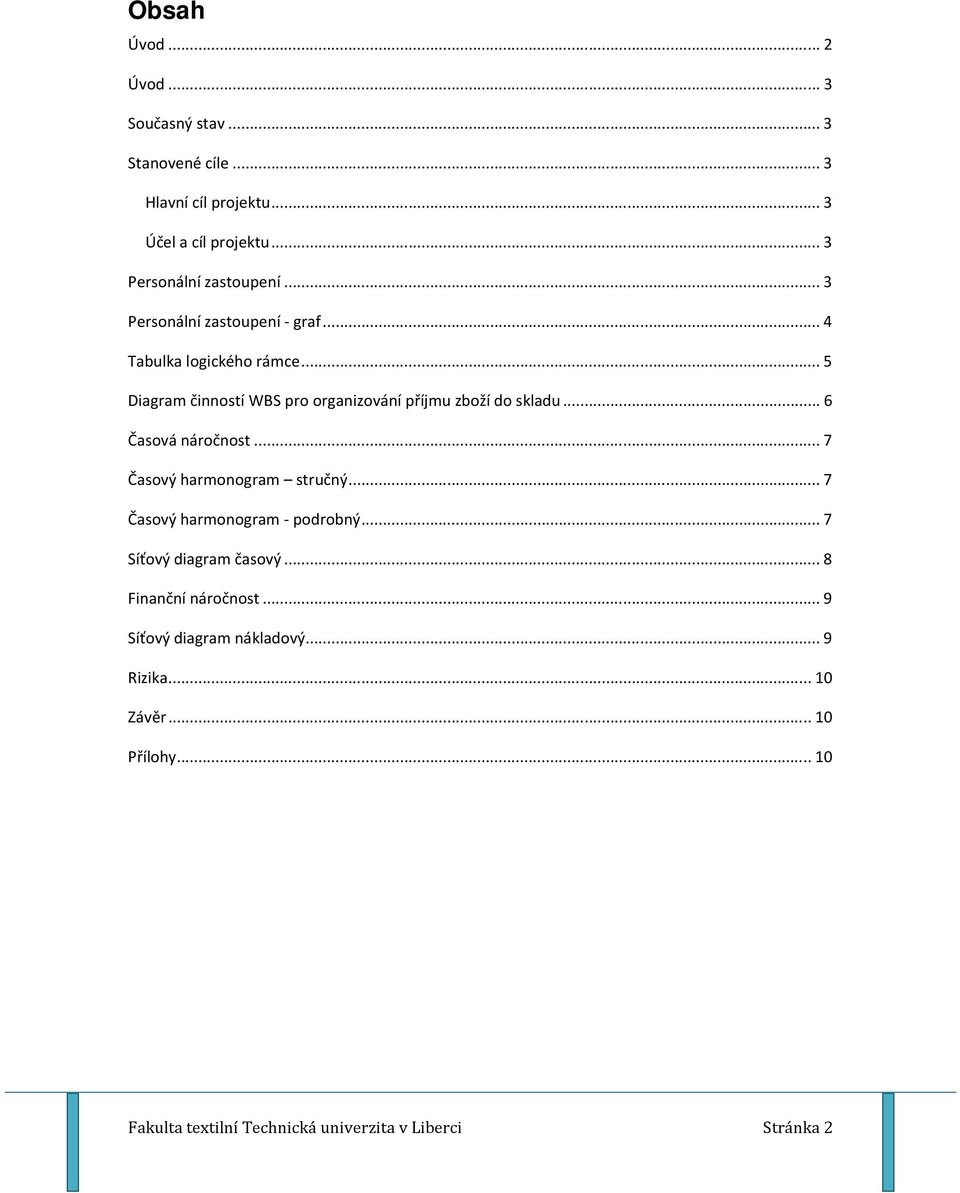 ..6 Časová náročnost...7 Časový harmonogram stručný...7 Časový harmonogram - podrobný...7 Síťový diagram časový.