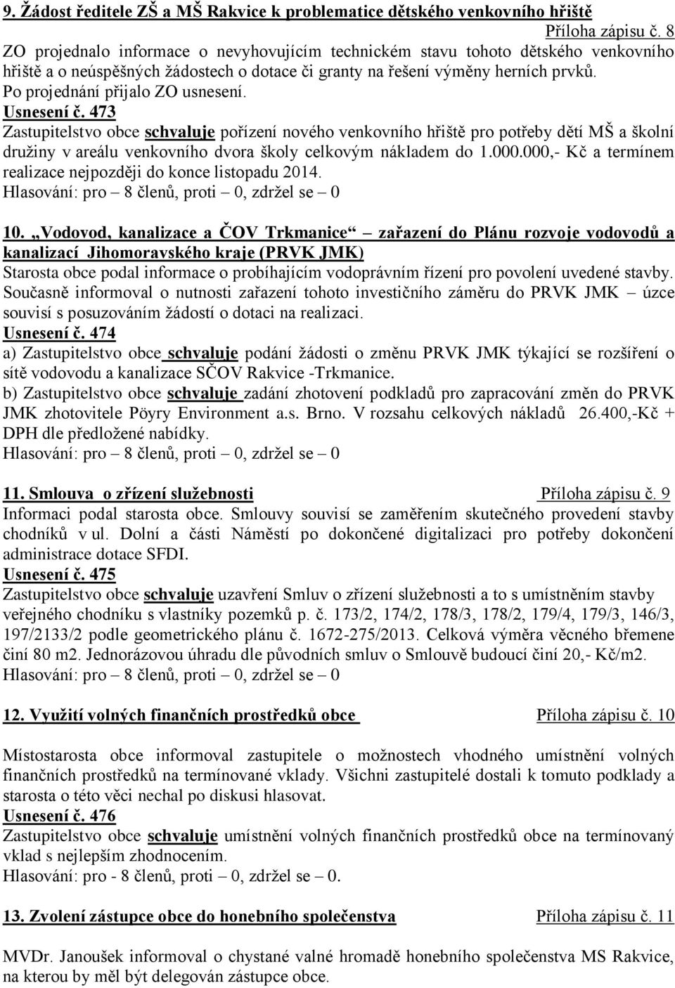 Po projednání přijalo ZO usnesení. Usnesení č.