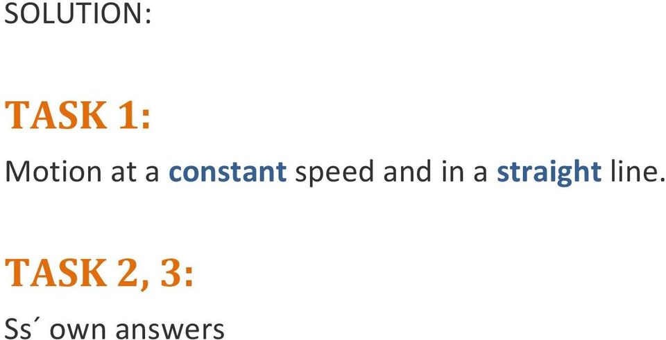 speed and in a straight