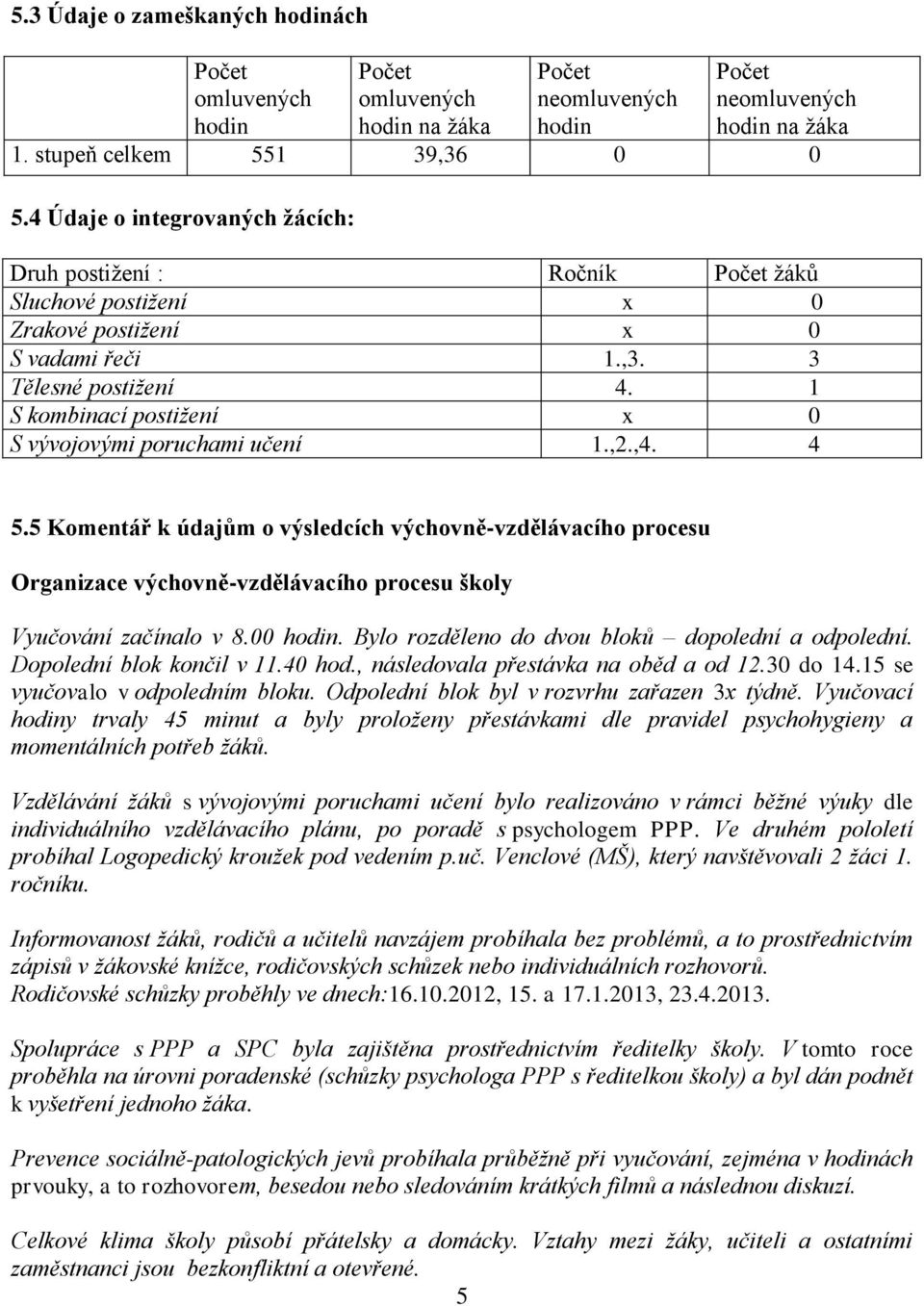 1 S kombinací postižení x 0 S vývojovými poruchami učení 1.,2.,4. 4 5.