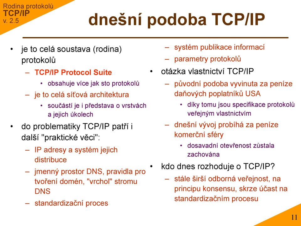 systém publikace informací parametry protokolů otázka vlastnictví původní podoba vyvinuta za peníze daňových poplatníků USA díky tomu jsou specifikace protokolů veřejným vlastnictvím