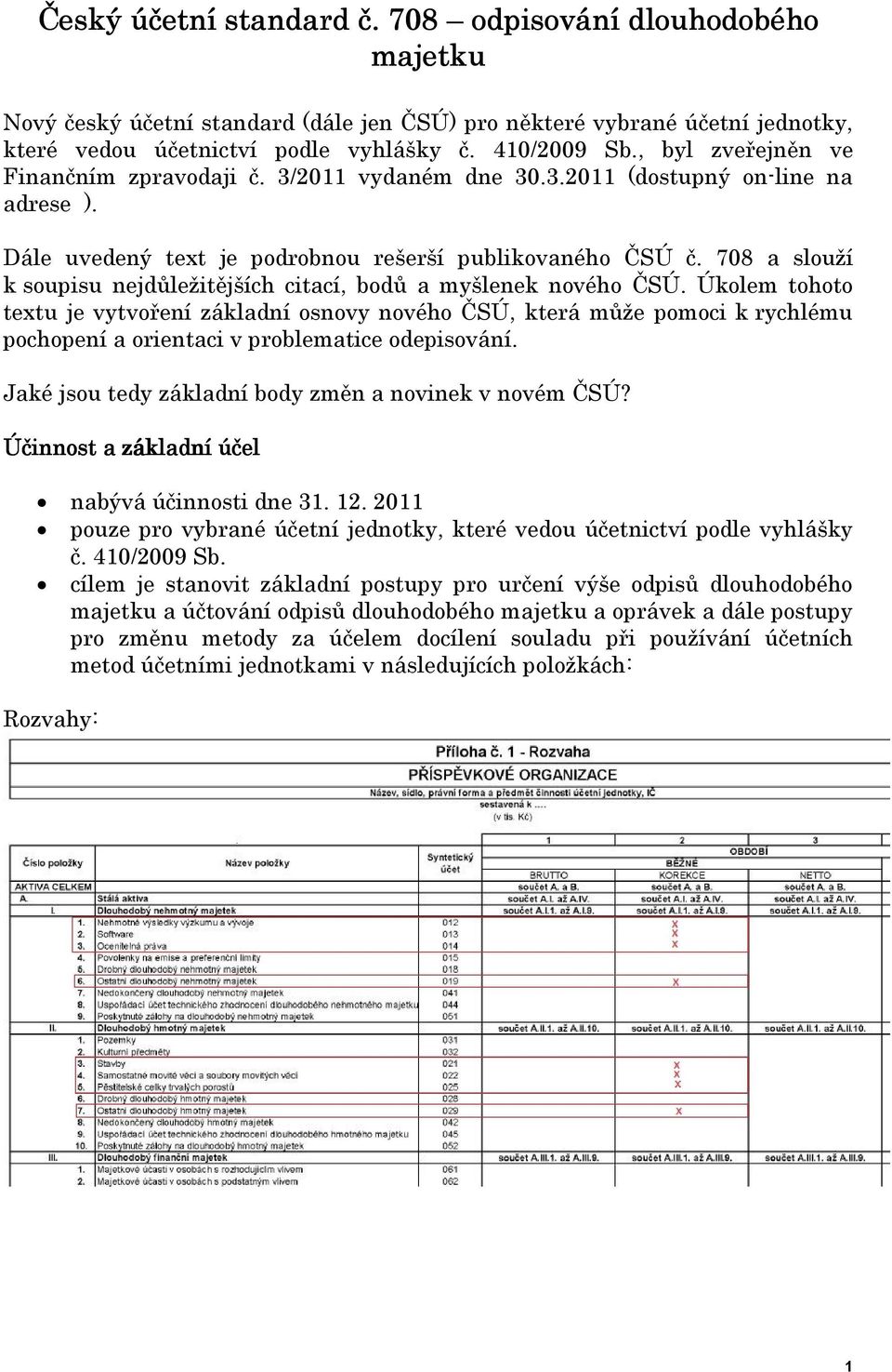 708 a slouží k soupisu nejdůležitějších citací, bodů a myšlenek nového ČSÚ.