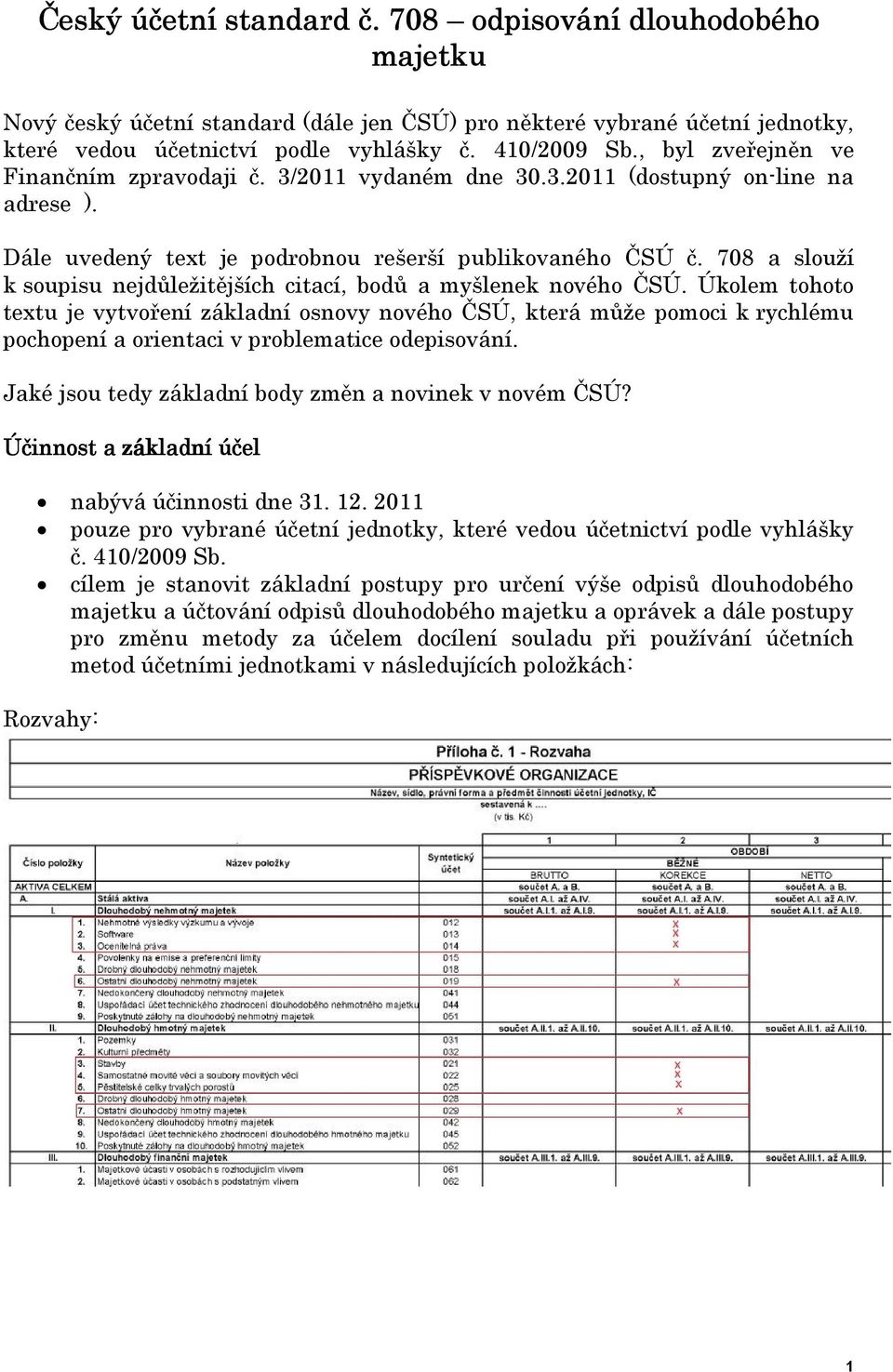 708 a slouží k soupisu nejdůležitějších citací, bodů a myšlenek nového ČSÚ.