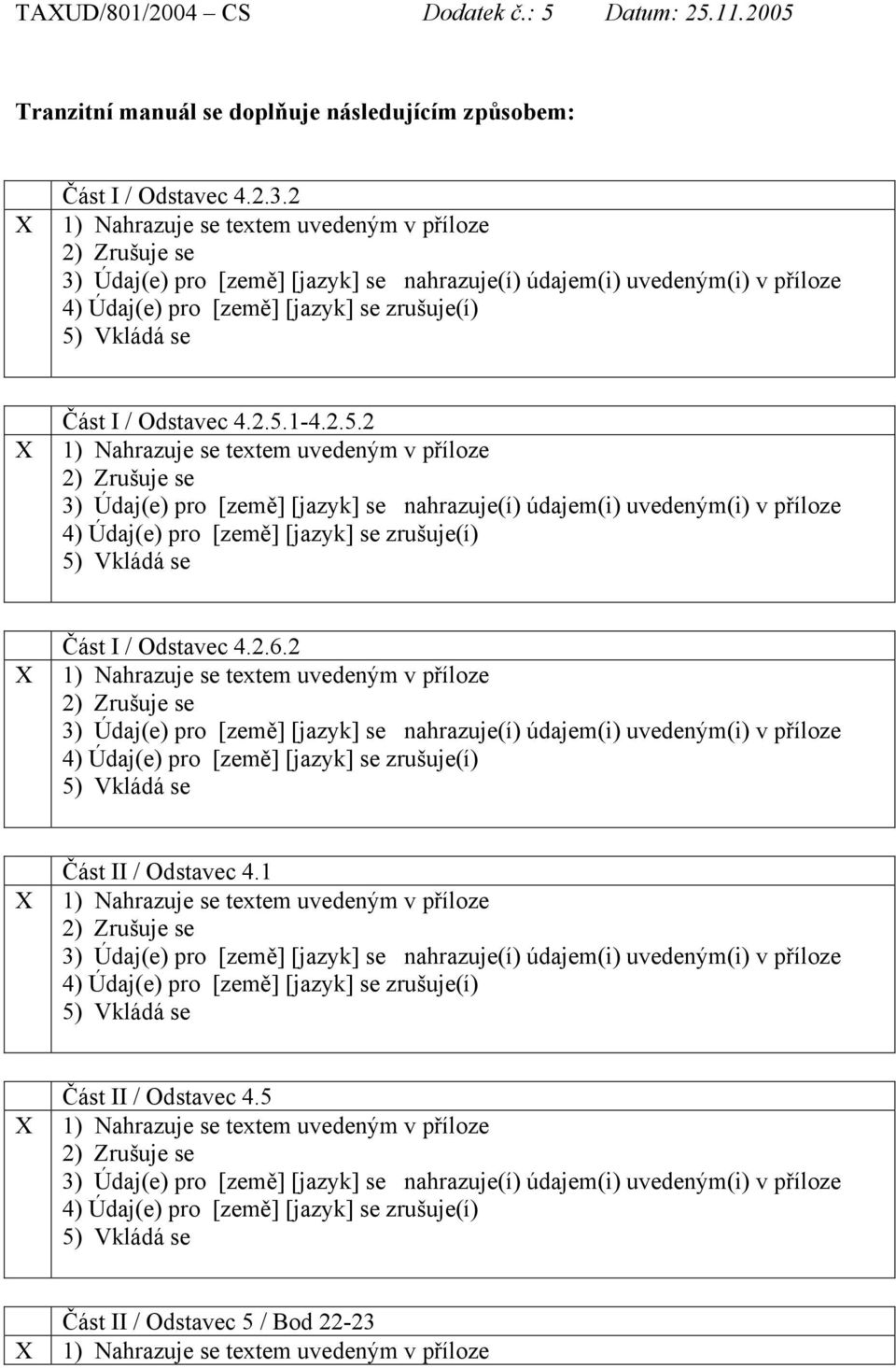 I / Odstavec 4.2.5.1-4.2.5. I / Odstavec 4.2.6. II / Odstavec 4.