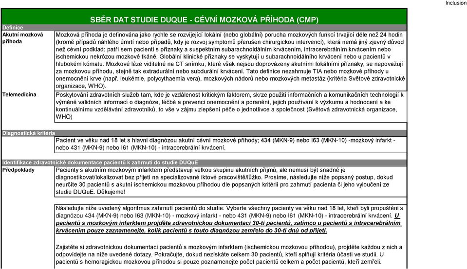 sem pacienti s příznaky a suspektním subarachnoidálním krvácením, intracerebrálním krvácením nebo ischemickou nekrózou mozkové tkáně.