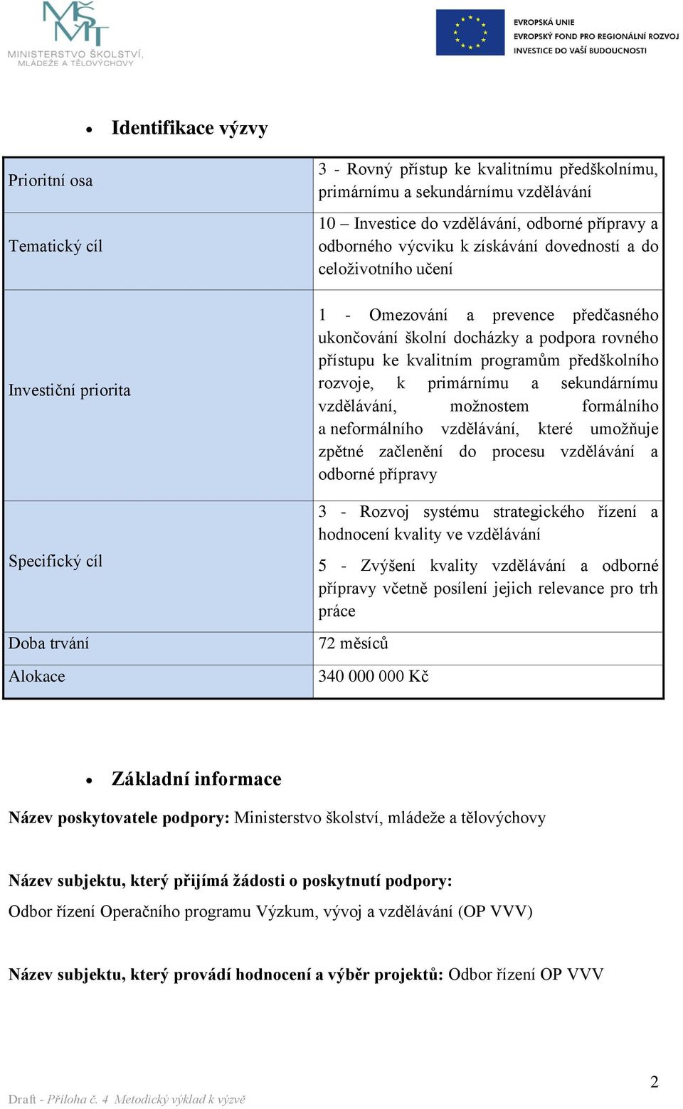 kvalitním programům předškolního rozvoje, k primárnímu a sekundárnímu vzdělávání, možnostem formálního a neformálního vzdělávání, které umožňuje zpětné začlenění do procesu vzdělávání a odborné